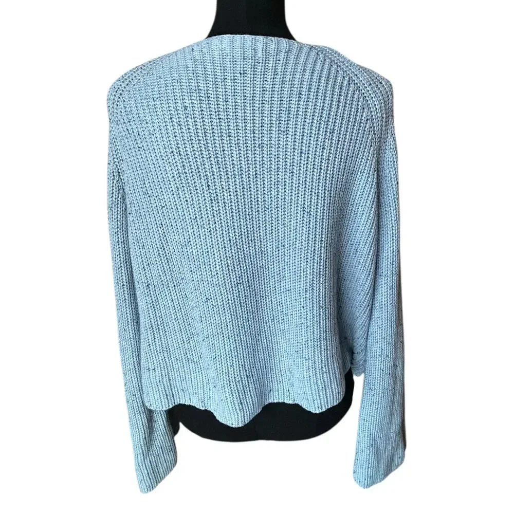 H&M Women’s Light Blue Marl Knit Sweater Size Small